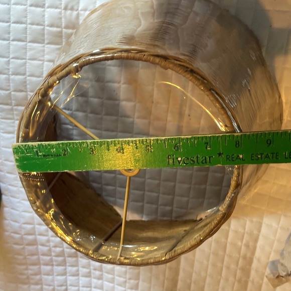 Wicker Lamp Shade Boho Scalloped Rattan Home Decor Lighting Replacement‎ New - Picture 4 of 5